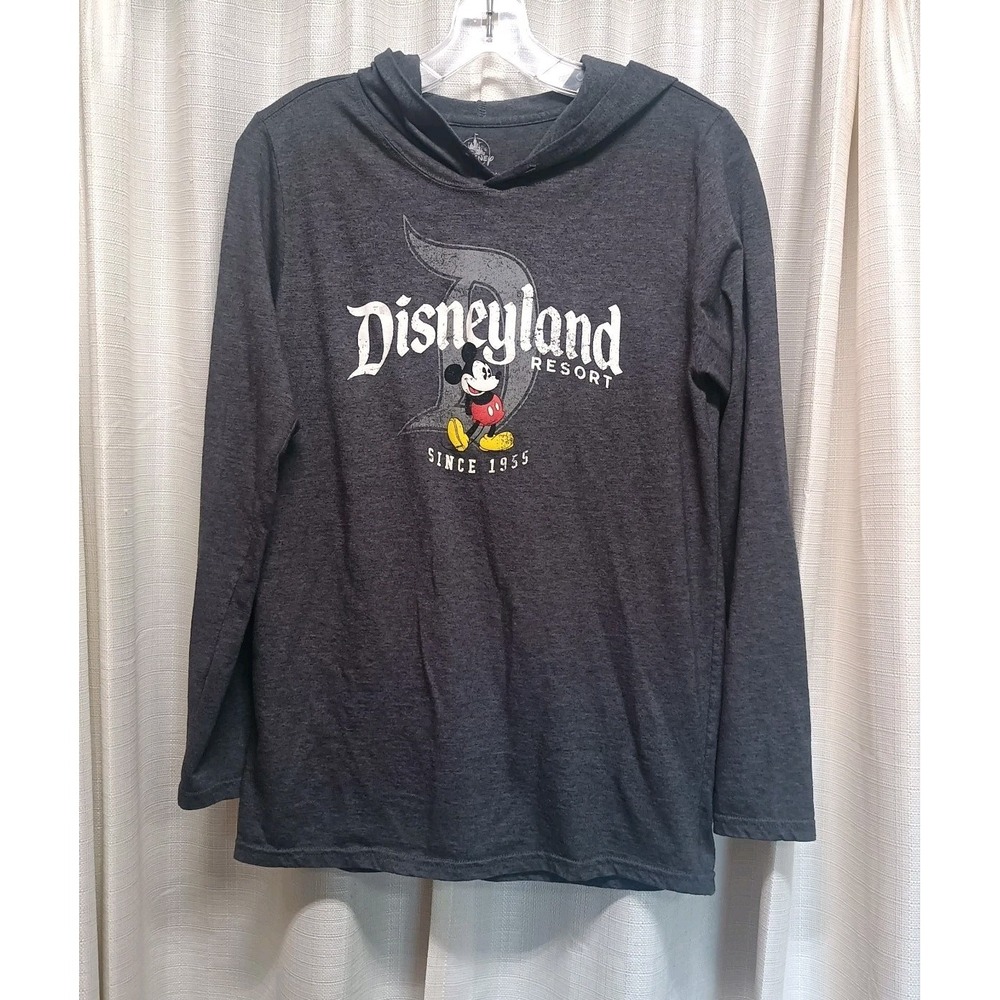 Disneyland Resort Hooded Shirt Mickey Mouse Long Sleeve Sz‎ M Authentic Original